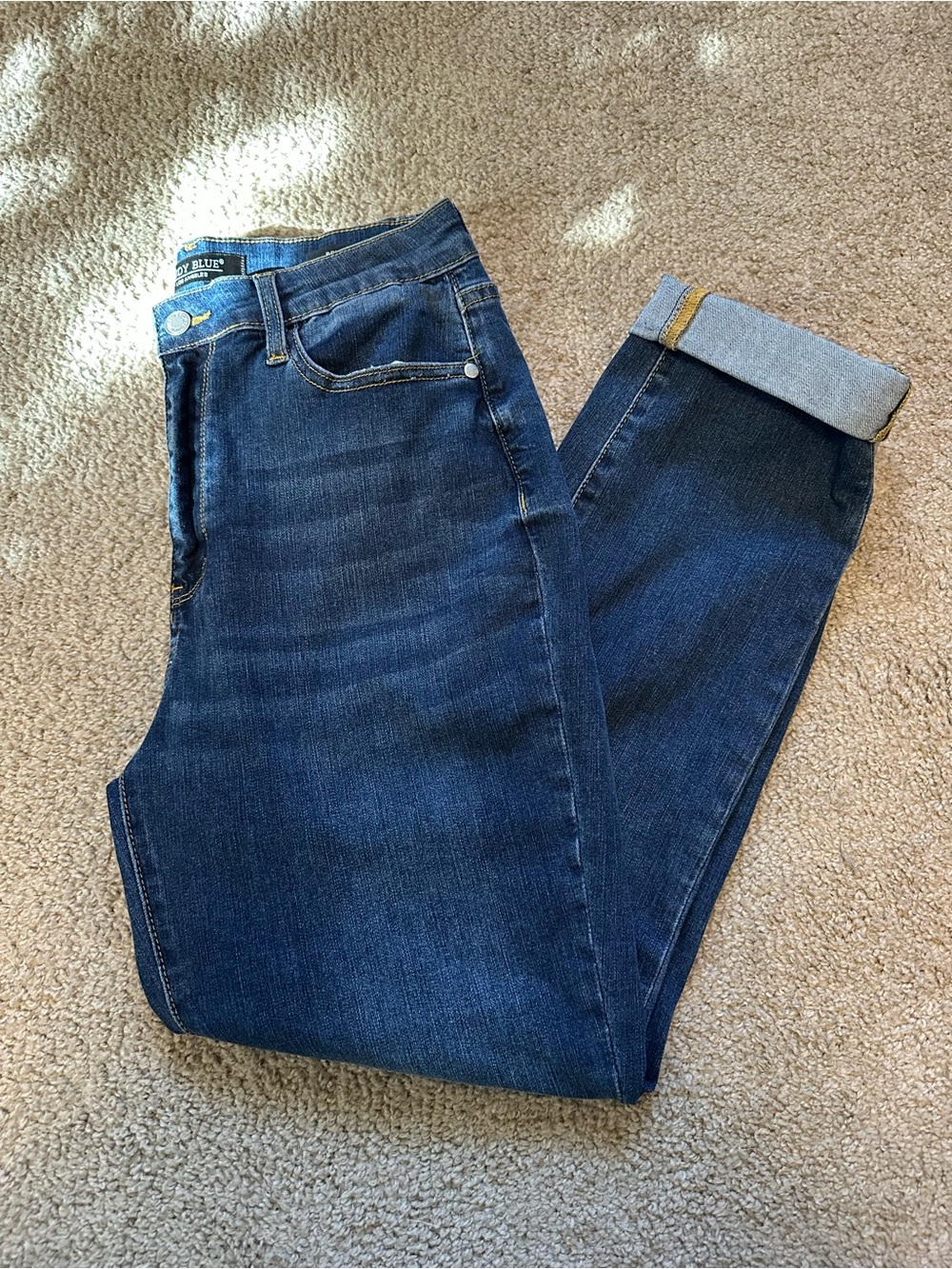 Judy Blue Boyfriend Jeans 11/30 Dark Wash Cuffed Stretch Denim Style 150888
